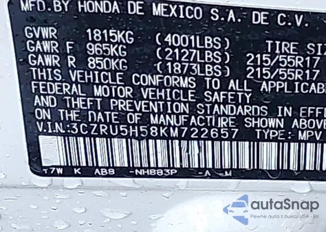 2019 Honda Hr-V Ex z USA, uszkodzony, nr VIN 3CZRU5H58KM722657